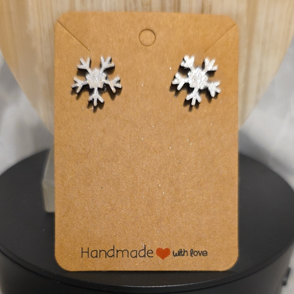 Handmade Silver Snowflake Earrings